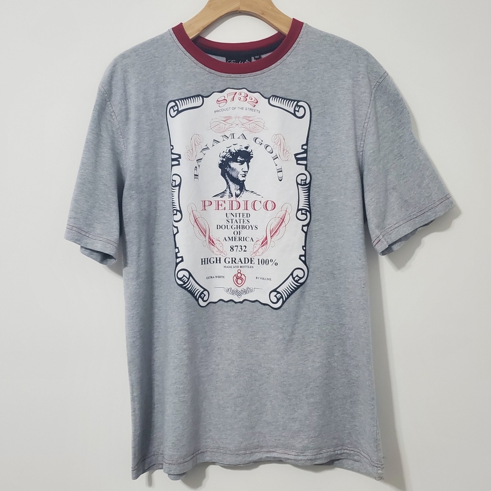 Eight732 Gray Graphic Front T-Shirt Mens XL